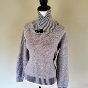 H & M Gray Knit/Ribbed Neck Sweater - Size S